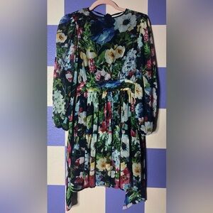 NWT LDT Ink Eden Floral Open Back Mini Dress with Pockets - Size 4